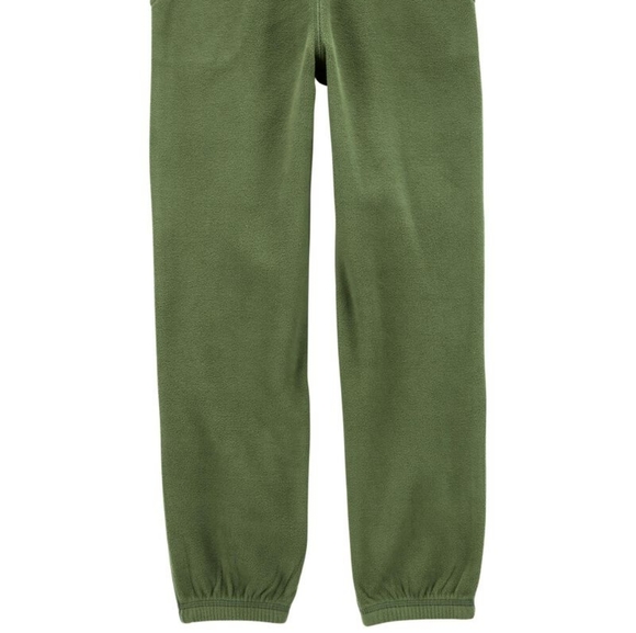 Lots of 3 Carter's fleece pants, size 5, never wor green, grey, navy - Picture 4 of 6